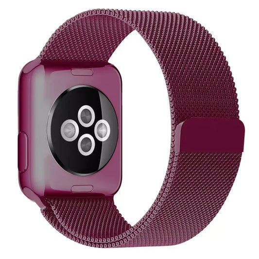 Plum | Apple Watch Milanese Magnetic Loop Strap | Stainless Steel Band  | 42mm / 44mm / 45mm