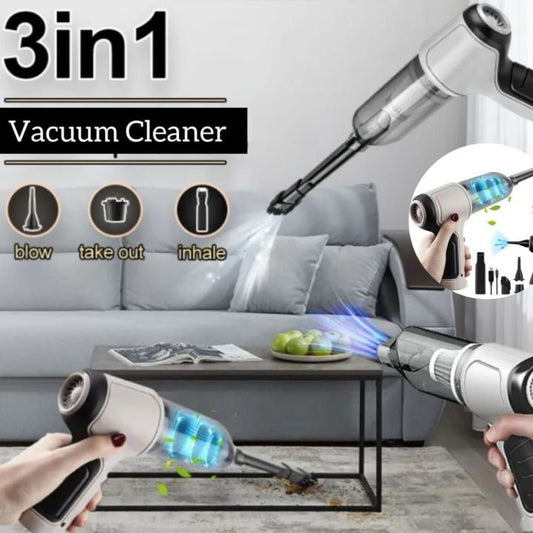 3 In 1 Portable Vacuum Cleaner Duster Blower  | Air Pump Wireless Hand-held Cleaning For Car Home