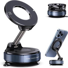 Foldable Magnetic Car Phone Holder | 360° Rotating Suction Mount, Universal