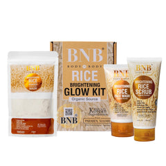 BNB Rice Extract Bright & Glow Facial Kit | 3-in-1 Whitening, Brightening & Hydrating Skincare
